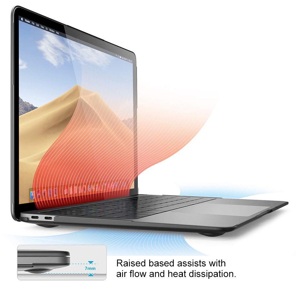 Frosted Hard Shell Case for Apple MacBook Air (13-inch) 2020 / 2019 / 2018 - Black
